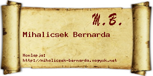 Mihalicsek Bernarda névjegykártya